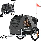 DOGGYHUT® Premium M Hundeanhänger 2-in-1 Hundebuggy & Jogger Fahrradanhänger für Hunde bis 23kg