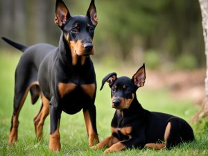 Dobermann mit Welpe sozialisieren